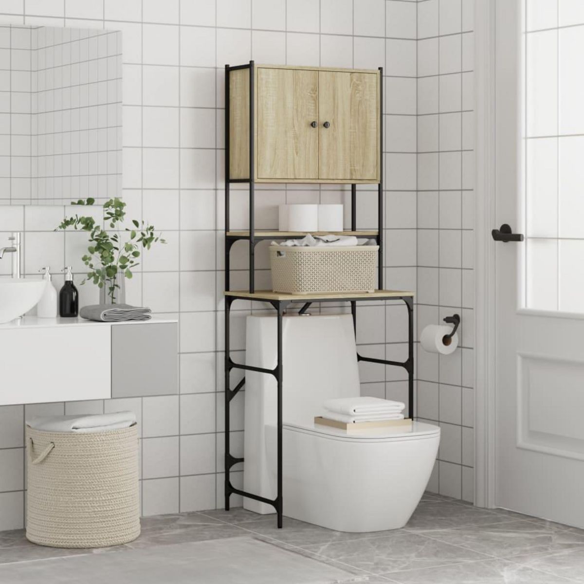 VIDAXL Armoire de machine a laver chene sonoma 68x48,5x194 cm