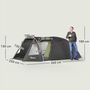 Voir la diapositive 3 : OUTSUNNY Tente camping 2-4 places - tente tunnel familiale - imperméabilité 3000mm - dim. 3,6 x 2,5 x 1,3 m - sac inclus - noir