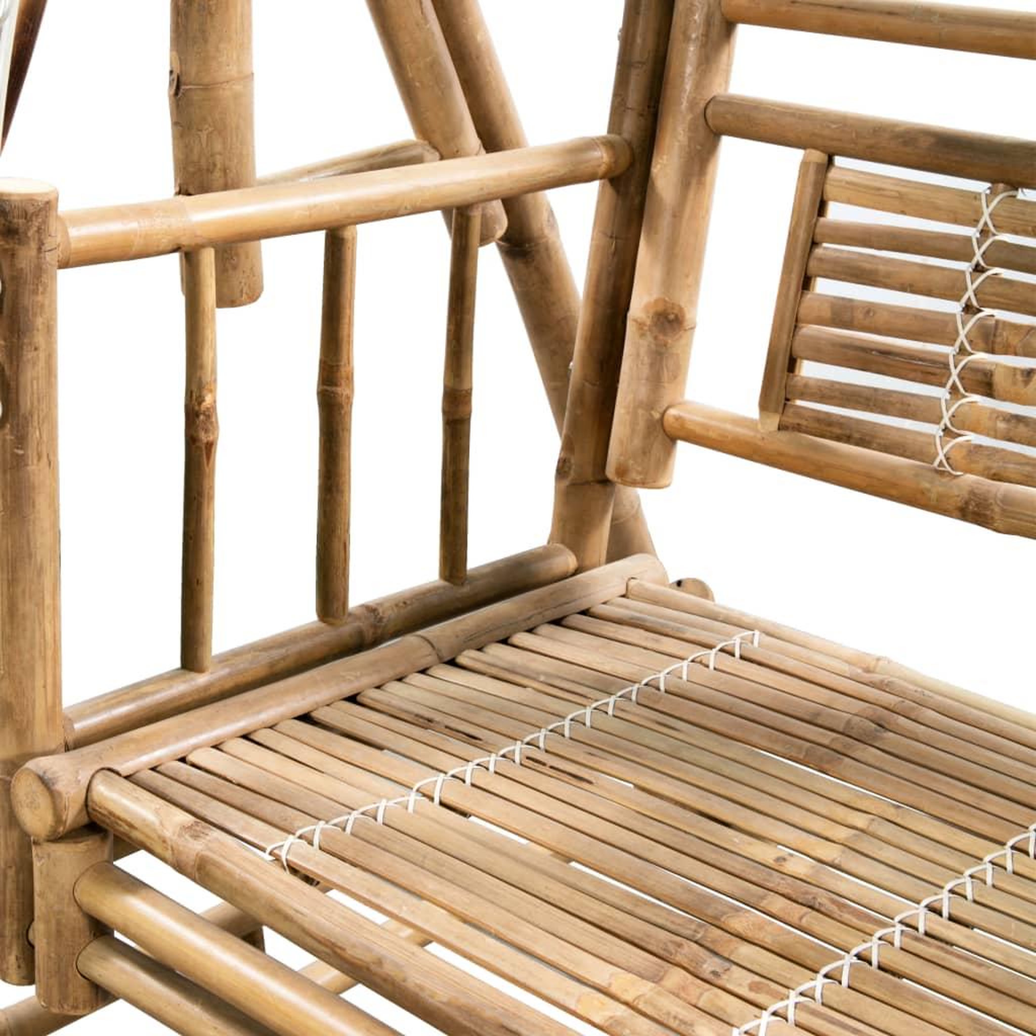 Voir la diapositive 4 : VIDAXL Balancelle a 2 places avec feuilles de palmier Bambou 202 cm