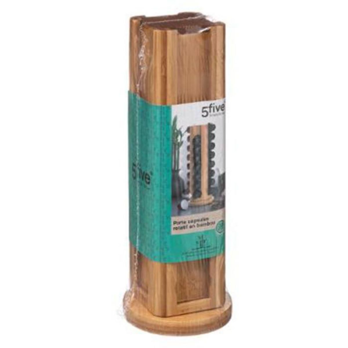 FIVE Porte capsules design Bambou cuisine - H. 29 cm - Marron
