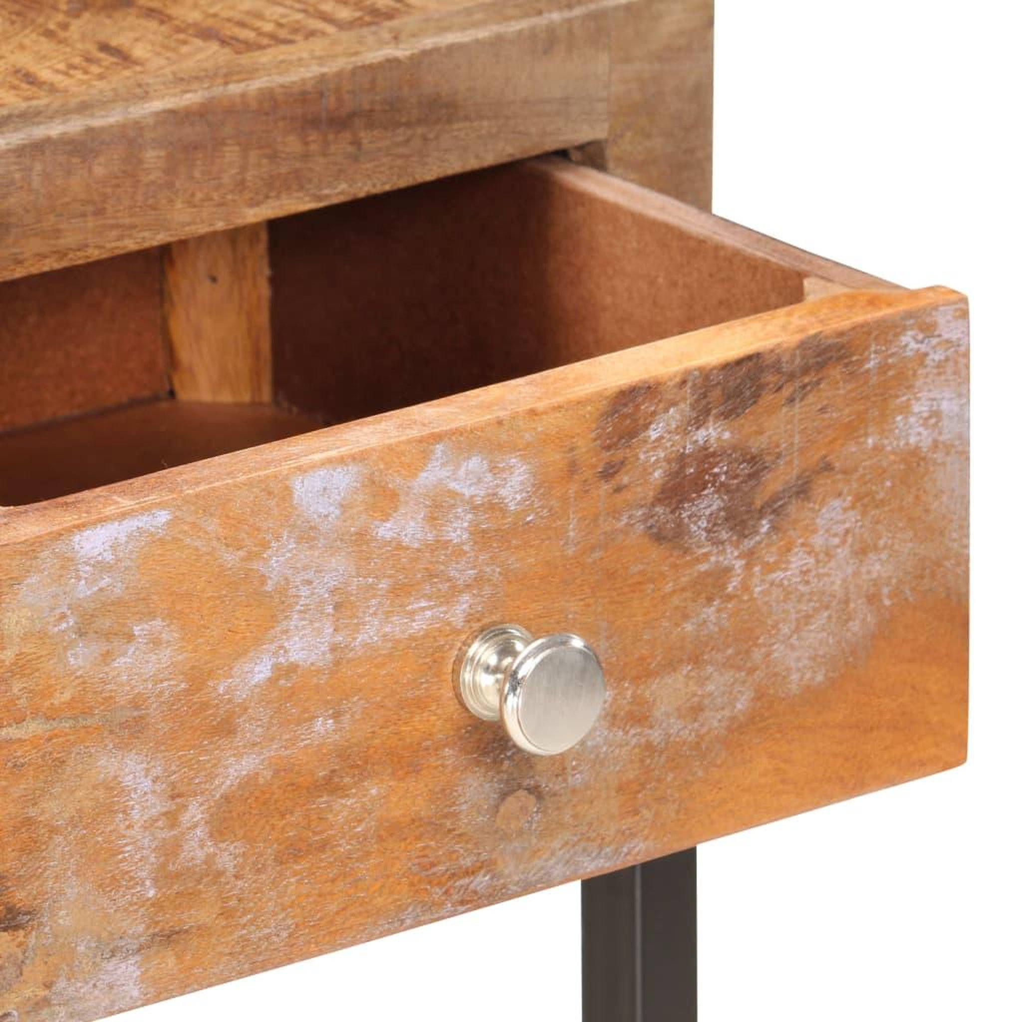 Voir la diapositive 4 : VIDAXL Table console dore 90x30x75 cm bois de recuperation massif