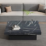 Voir la diapositive 3 : MERAX Table Basse Avec 4 Compartiments En Carré 90 X 90 X 25 Cm Noir