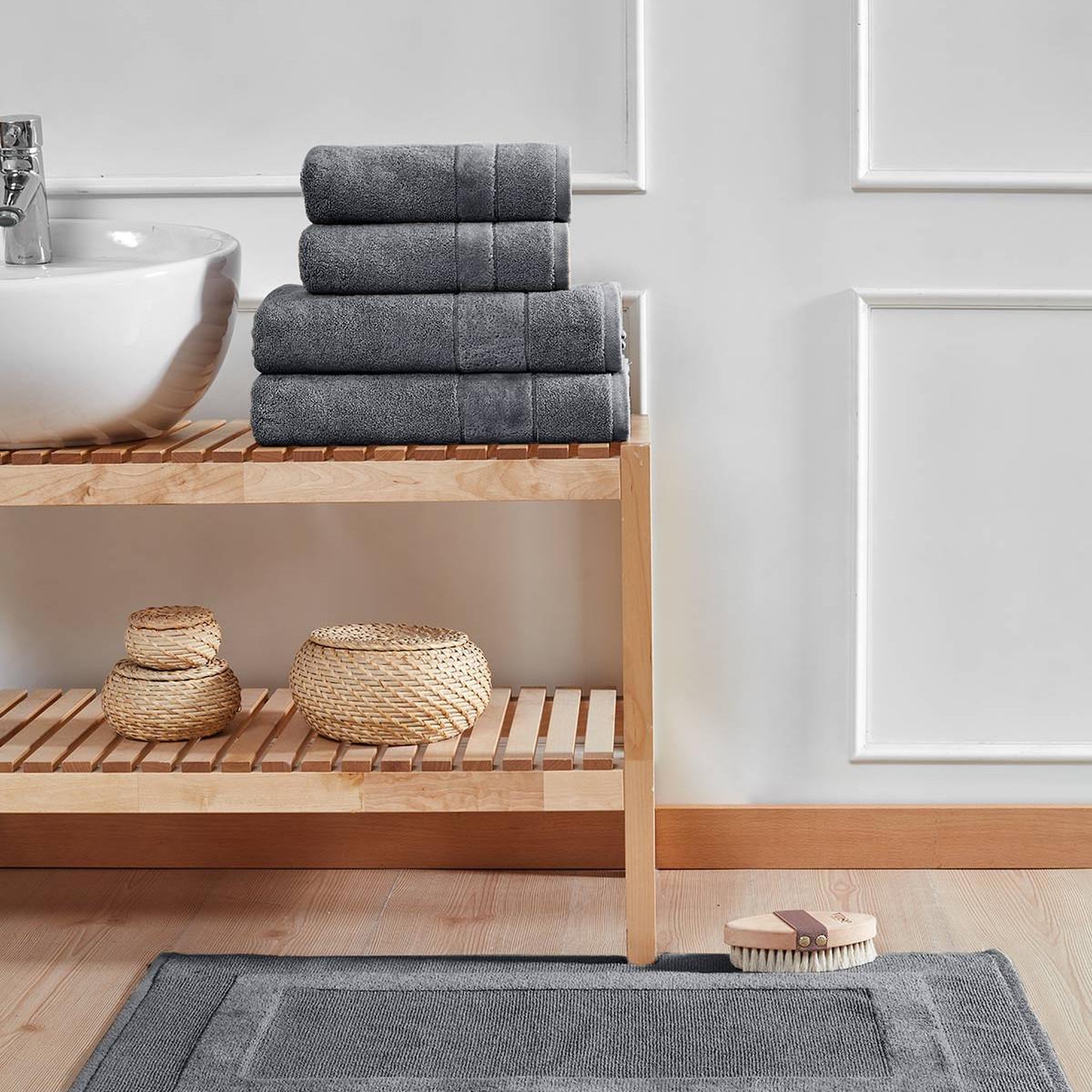 Voir la diapositive 5 : Sensei Maison Ensemble de bain 4 pièces 650 g/m² CALIFORNIA