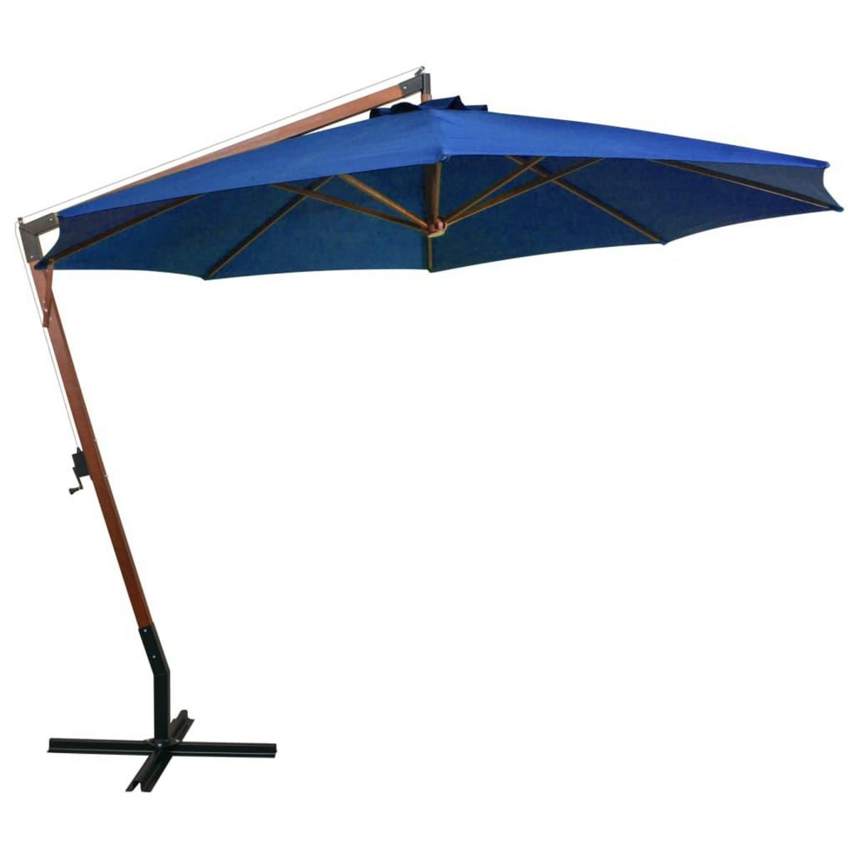 VIDAXL Parasol de jardin suspendu avec mat bleu azure bois de sapin