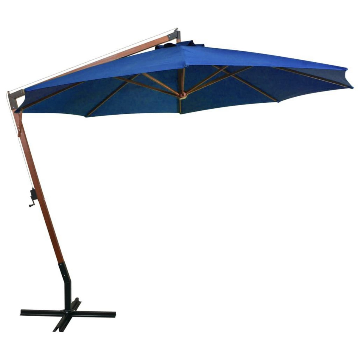 VIDAXL Parasol de jardin suspendu avec mat bleu azure bois de sapin