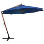 Voir la diapositive 2 : VIDAXL Parasol de jardin suspendu avec mat bleu azure bois de sapin