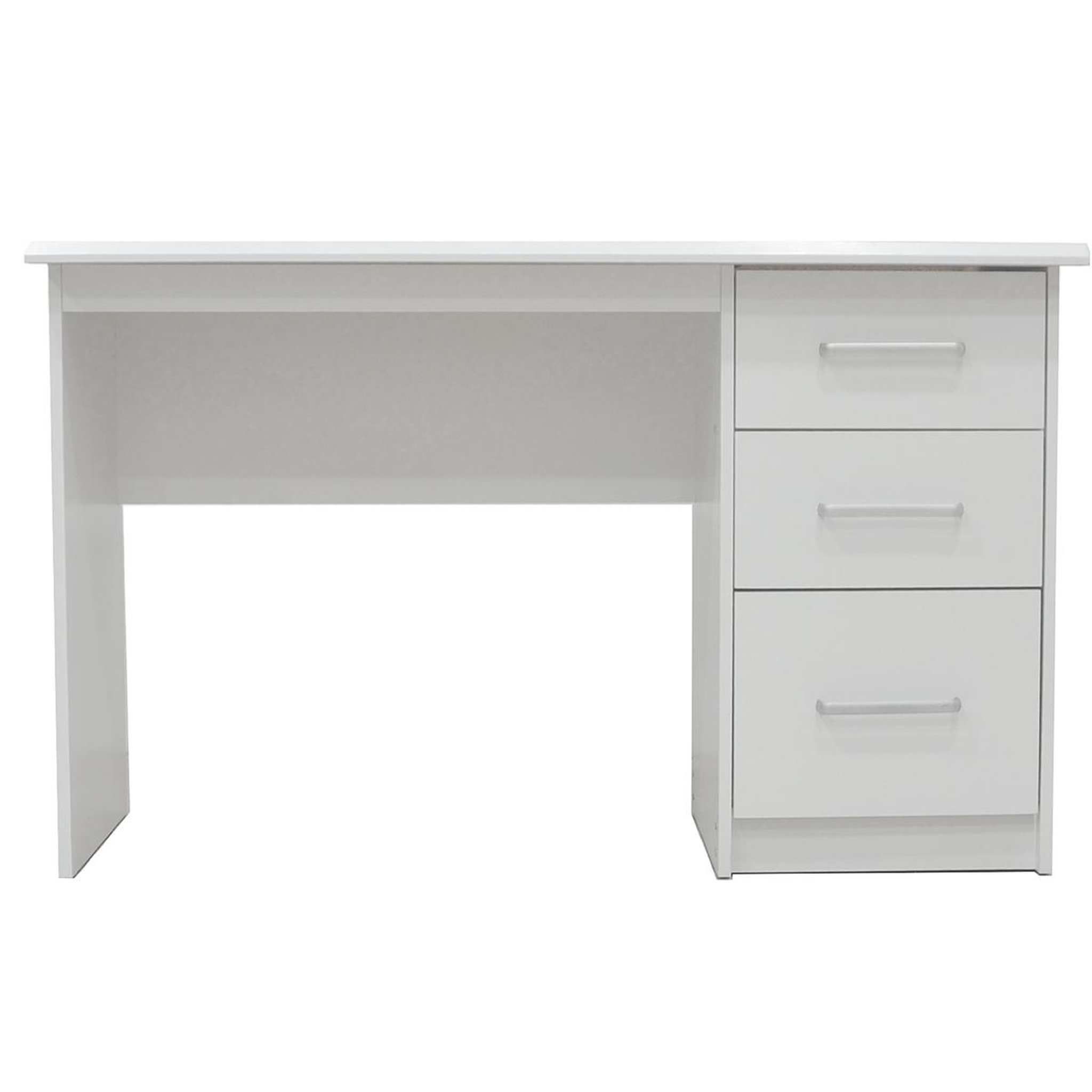 JLC KREATION Bureau moderne blanc 3 tiroirs 120cm otara