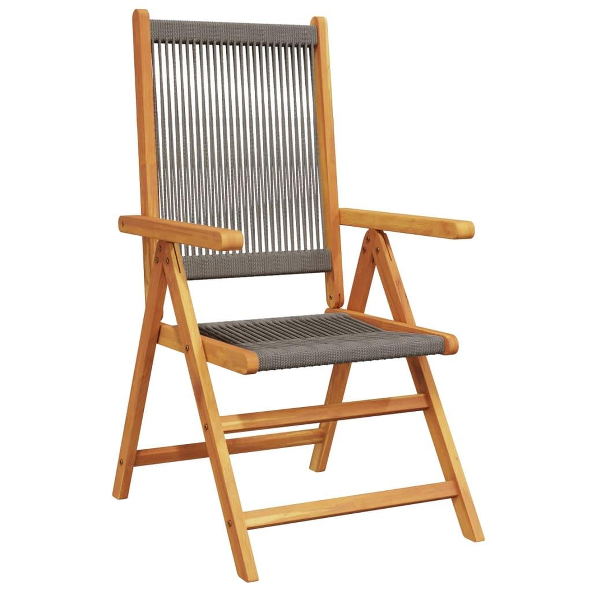 Voir la diapositive 4 : VIDAXL Chaises de jardin lot de 2 gris bois d'acacia et polypropylene