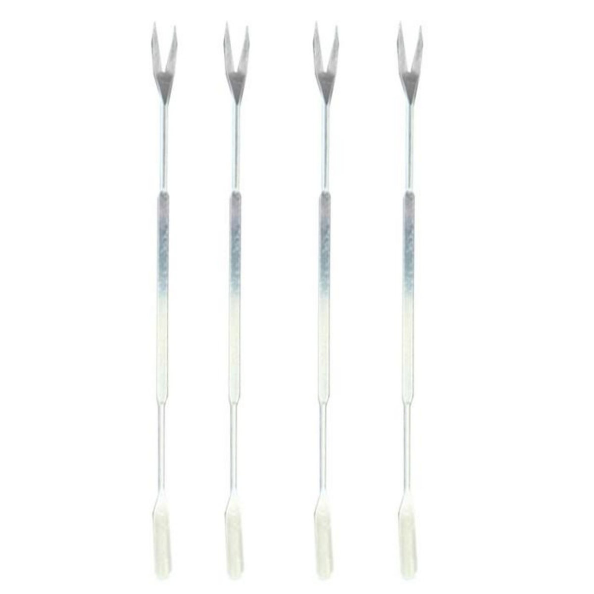 Paris Prix Lot de 4 Curettes à Crustacés  Métal  18cm Argent