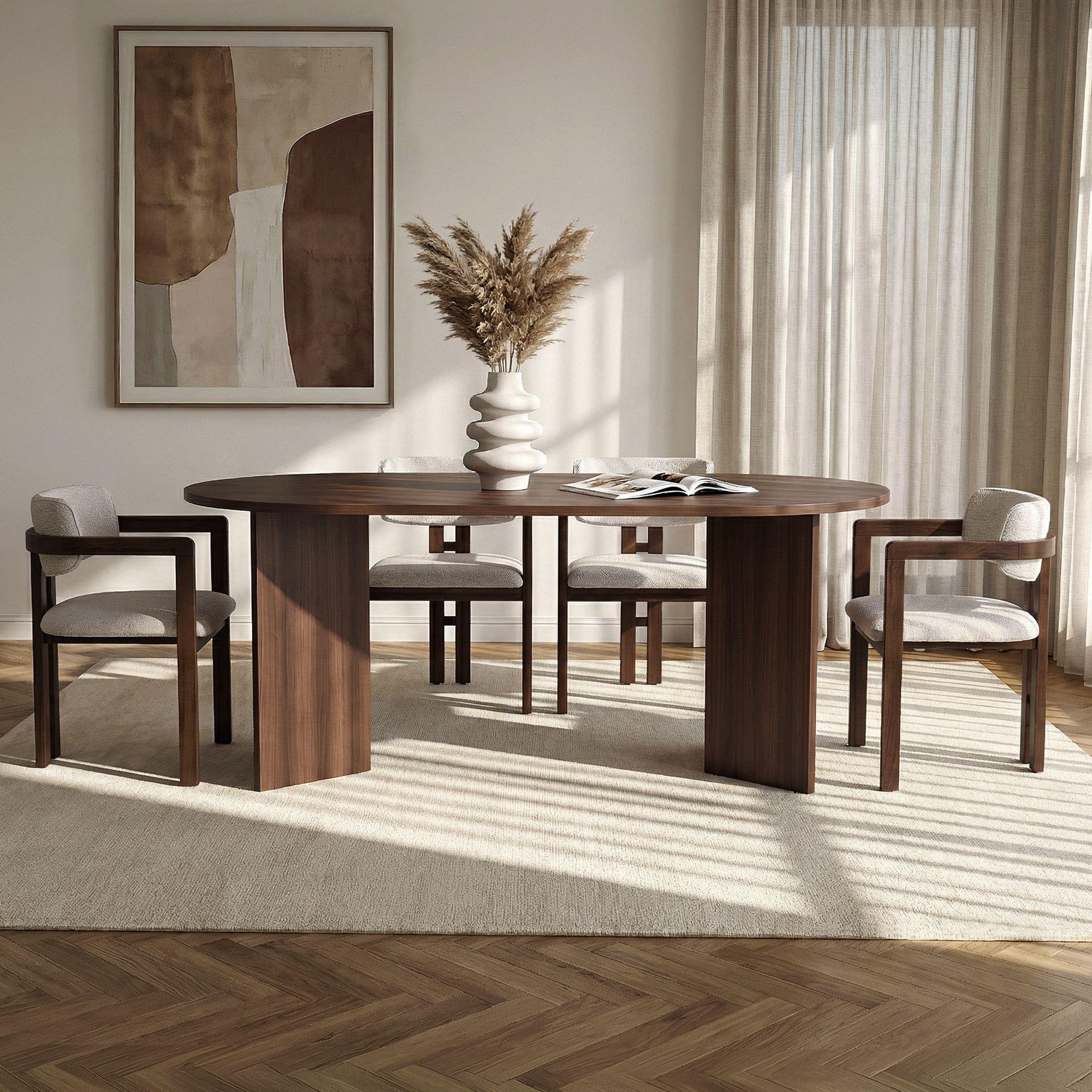 Voir la diapositive 3 : Habitat et Jardin Ensemble Table et Chaises (5 Pièces) en bois  Meridia 4  - 180 x 90 x 75 cm - Blanc
