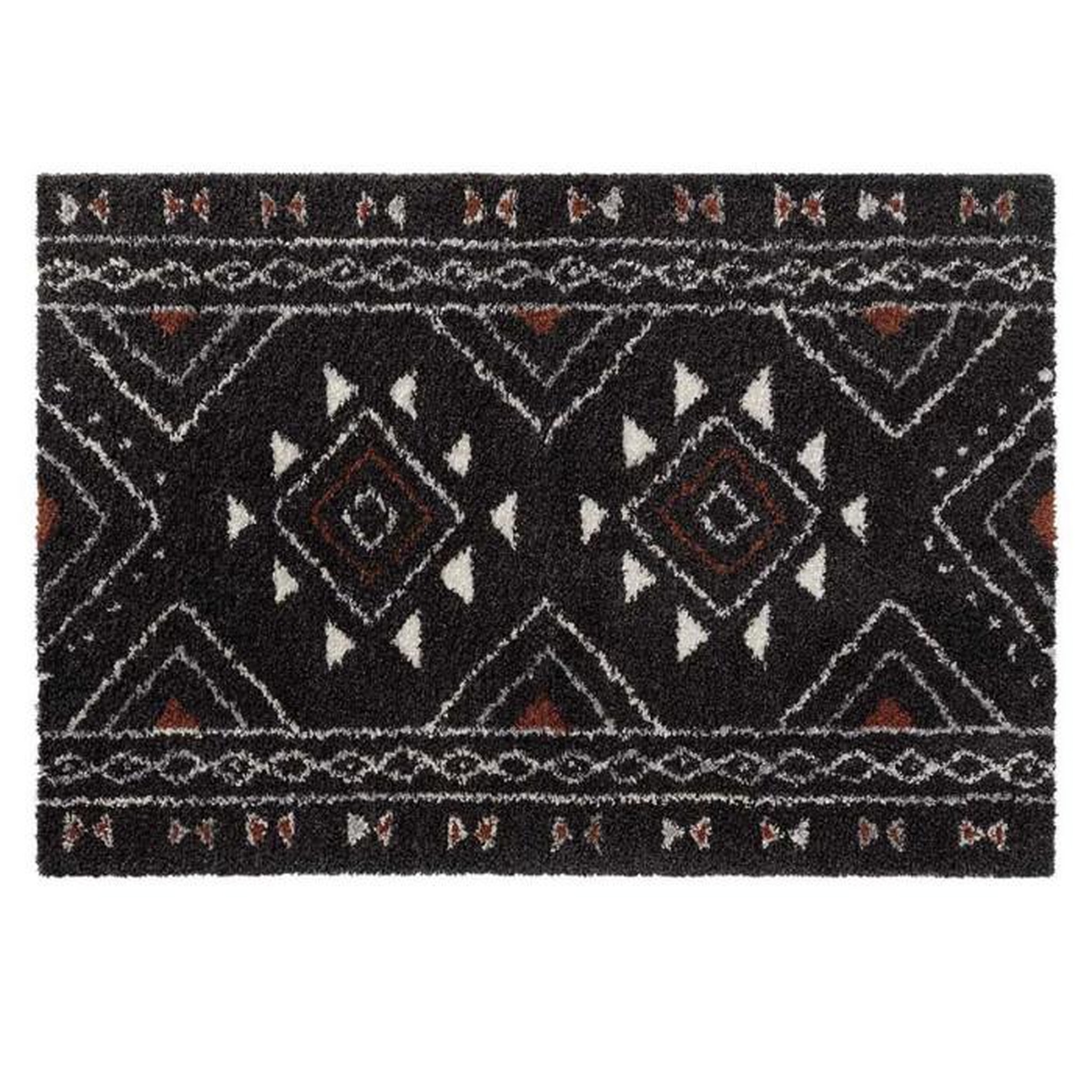Voir la diapositive 1 : Paris Prix Tapis Déco à Motifs  Saharienne  60x110cm Noir