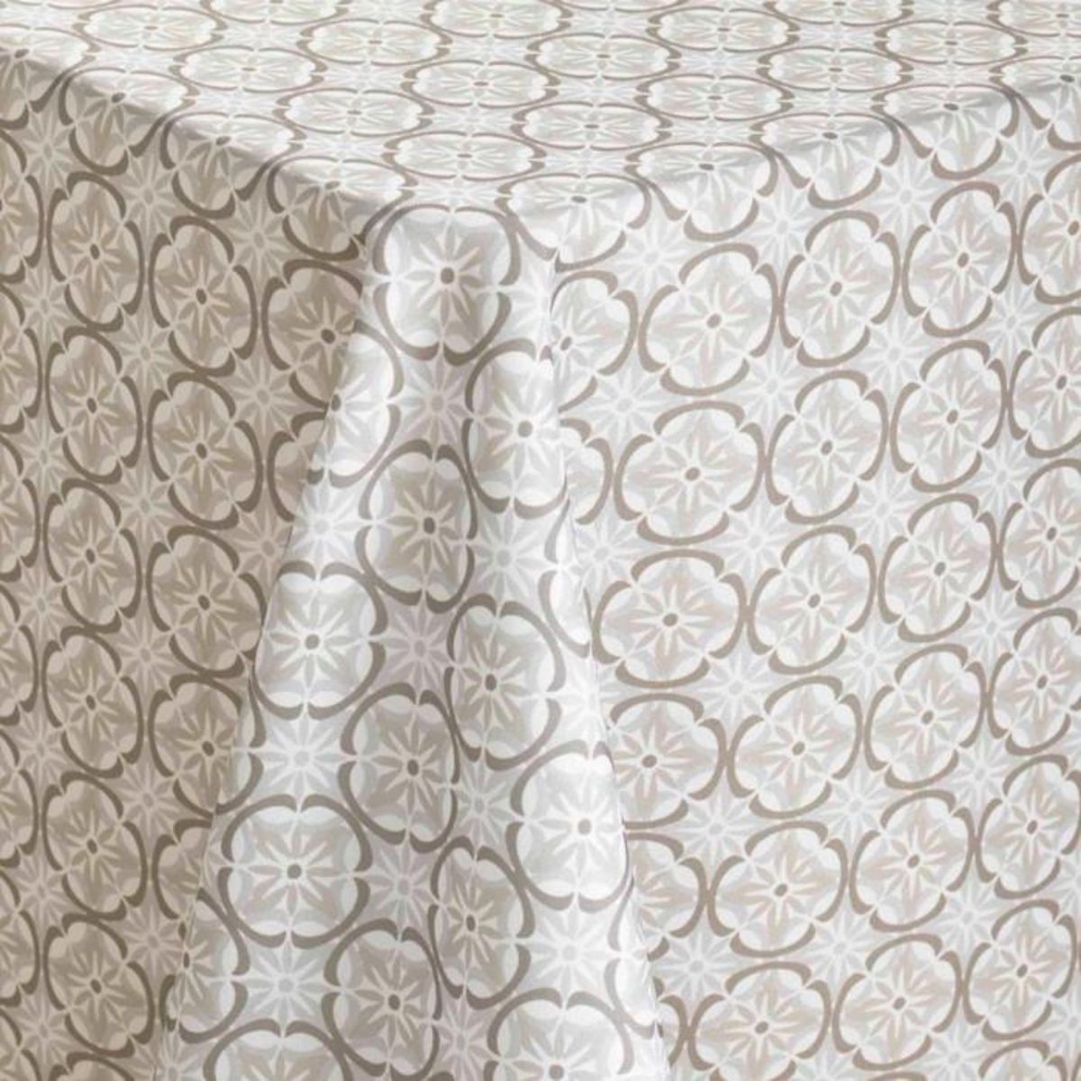 Paris Prix Nappe Antitache Imprimé  Costaria  145x240cm Naturel