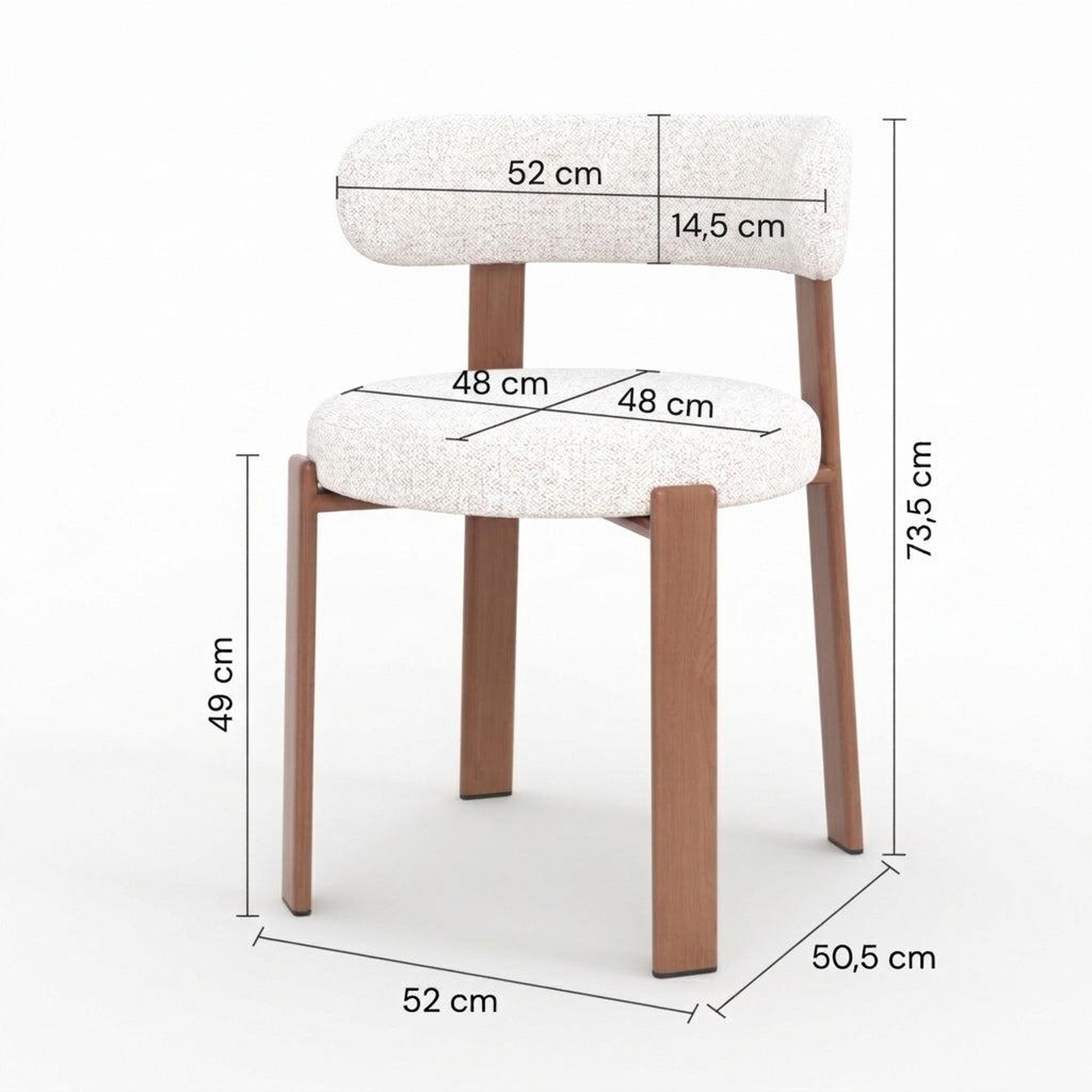 Voir la diapositive 4 : MAISON PAVANE Lot de 2 chaises en tissu texturé greige, pieds en métal-Aura