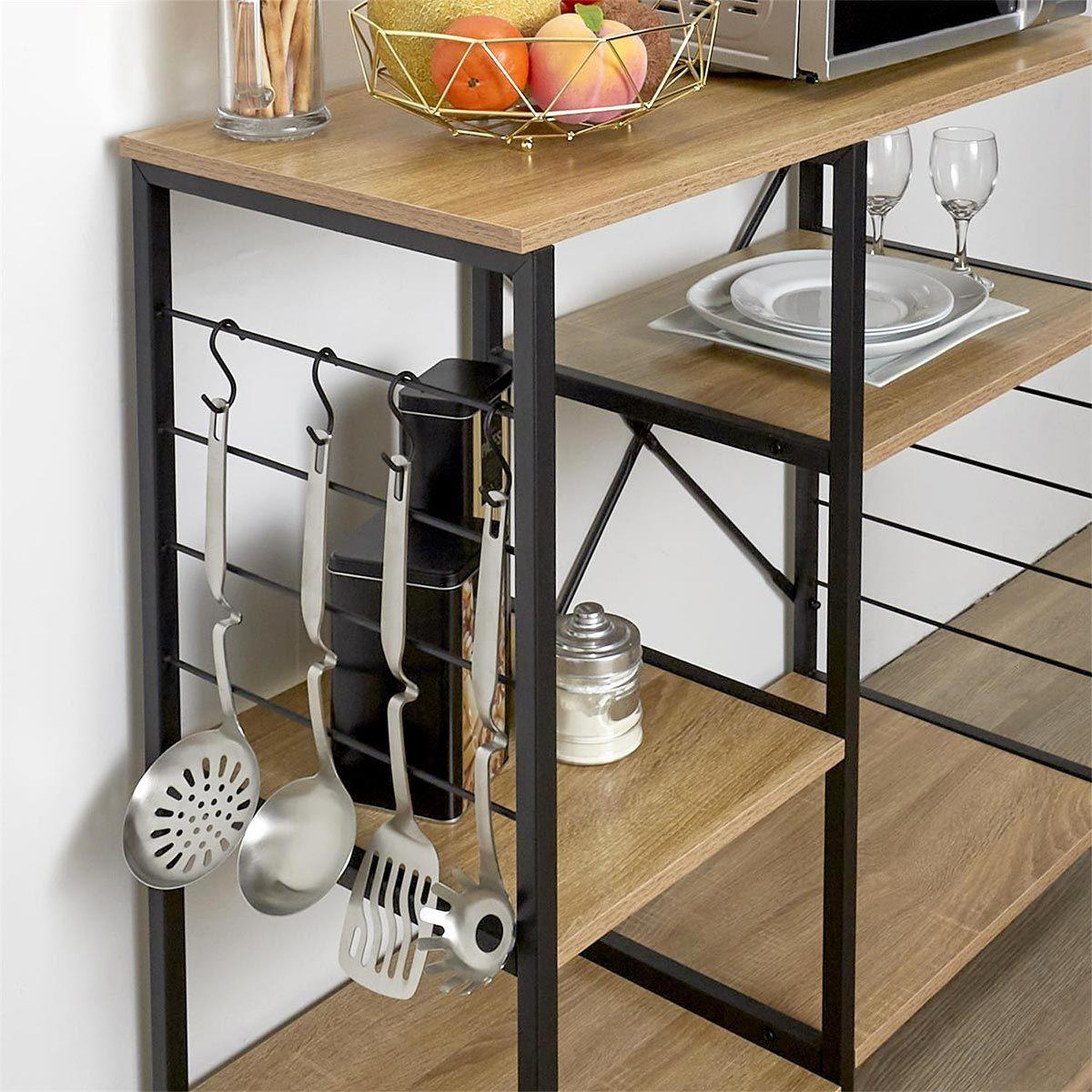 Voir la diapositive 6 : The Home Deco Factory Meuble de rangement  stan  90cm naturel & noir