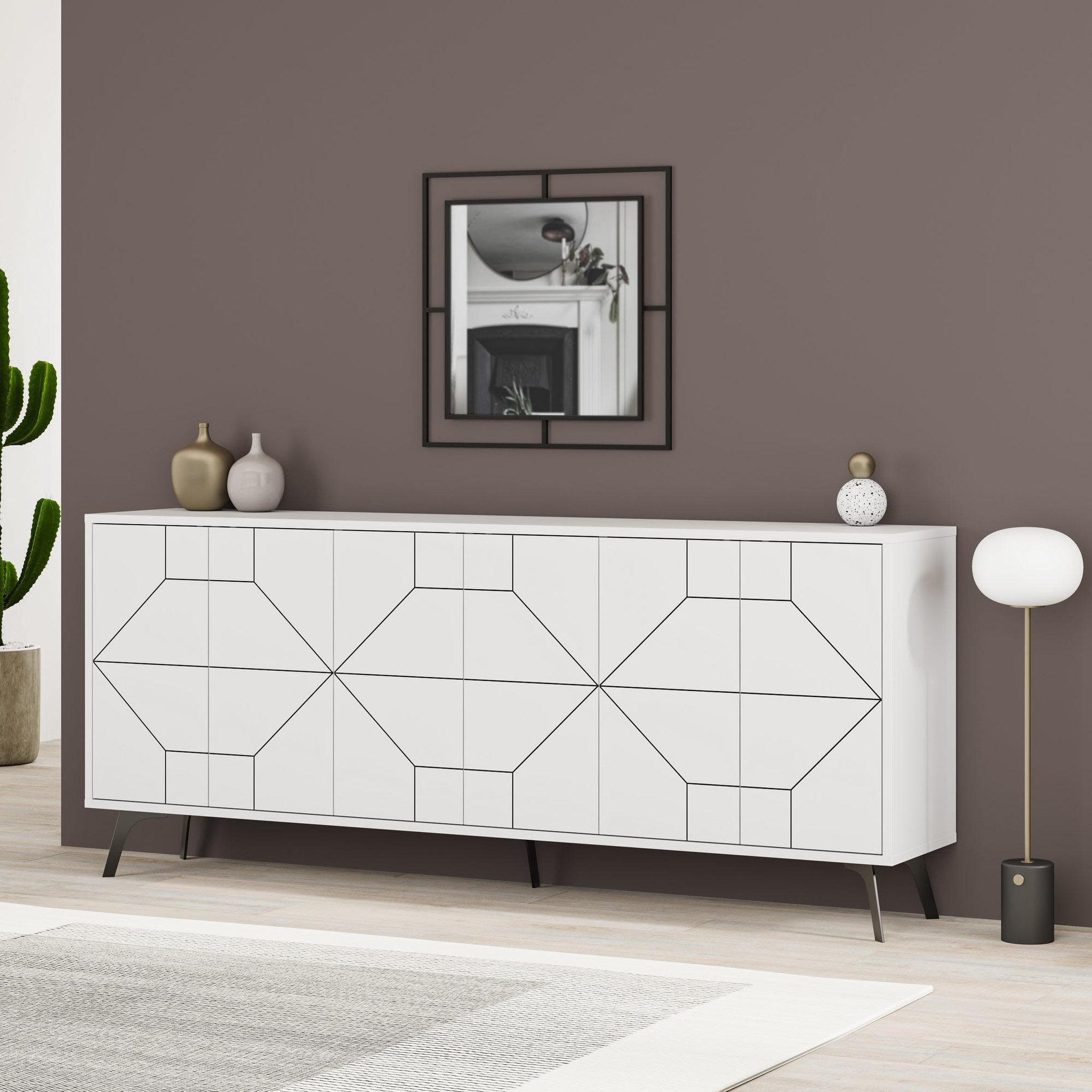 Voir la diapositive 3 : Habitat et Jardin Buffet en bois  dune  - 184 x 35 x 77 cm - blanc