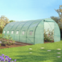 Voir la diapositive 2 : ID MARKET Bâche de rechange 130 gr/m² pour serre tunnel 18m² verte CRIMÉE