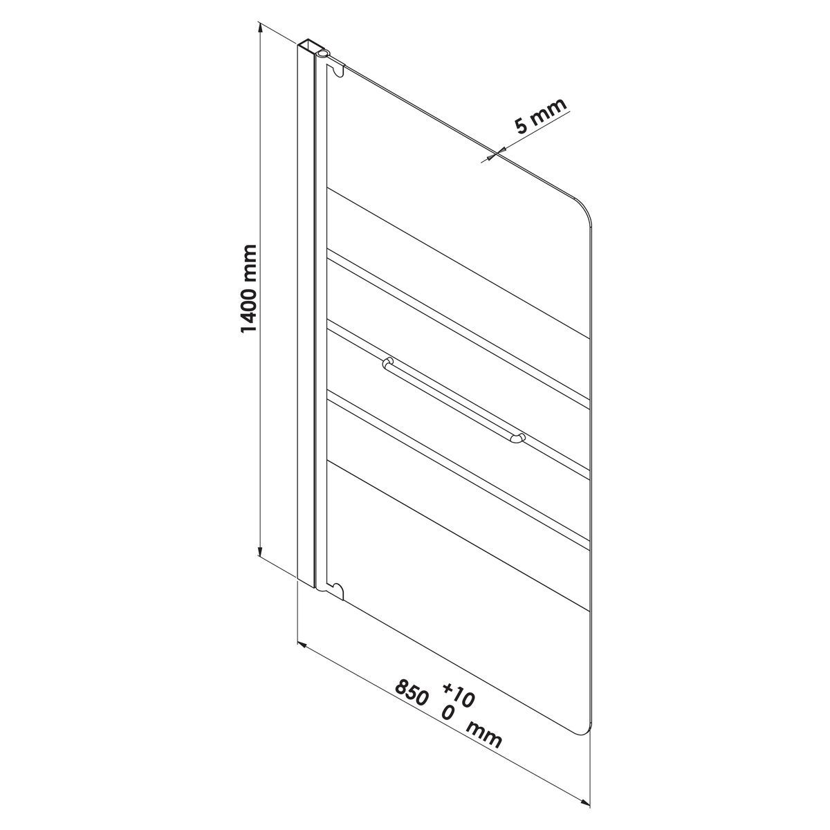 ONDEE Pare-baignoire en verre sérigraphié 80x140cm - SHIVA