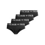 FREEGUN Lot de 4 culottes fille Street Art Uni. Coloris disponibles : Noir