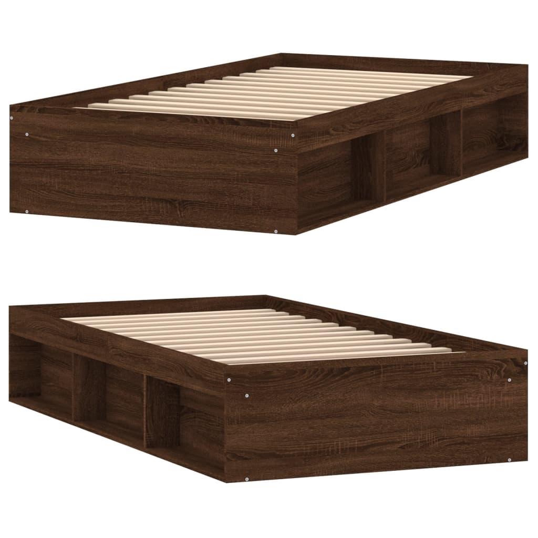 Voir la diapositive 4 : VIDAXL Cadre de lit sans matelas chene marron 100x200 cm