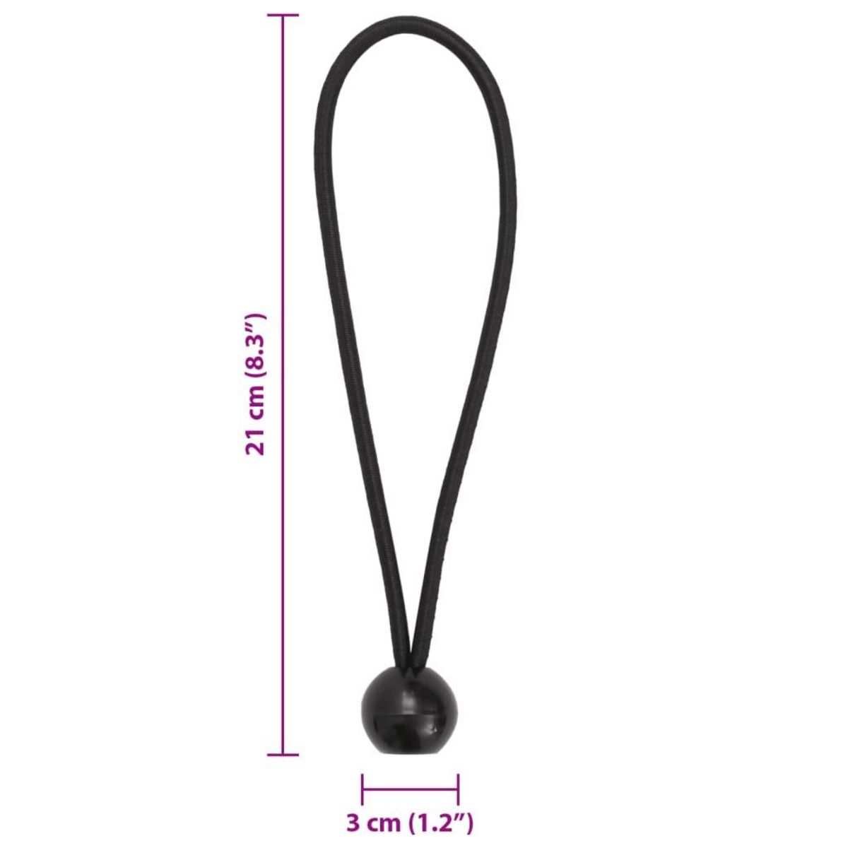 VIDAXL Cordes elastiques avec balles 25 pcs 21x0,5 cm