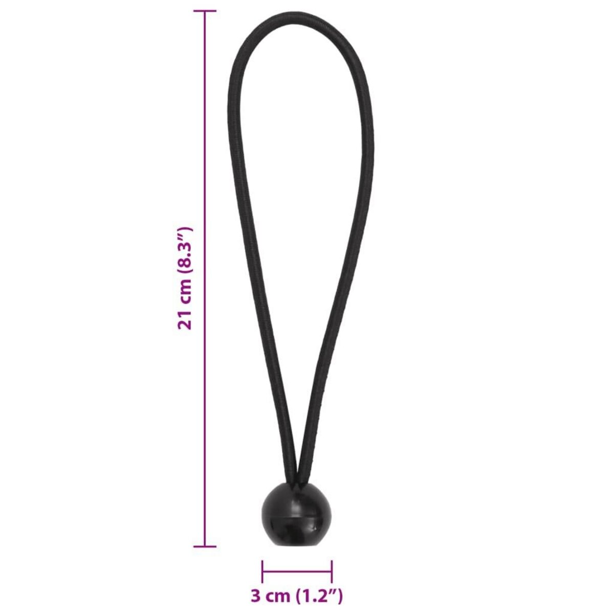 VIDAXL Cordes elastiques avec balles 25 pcs 21x0,5 cm