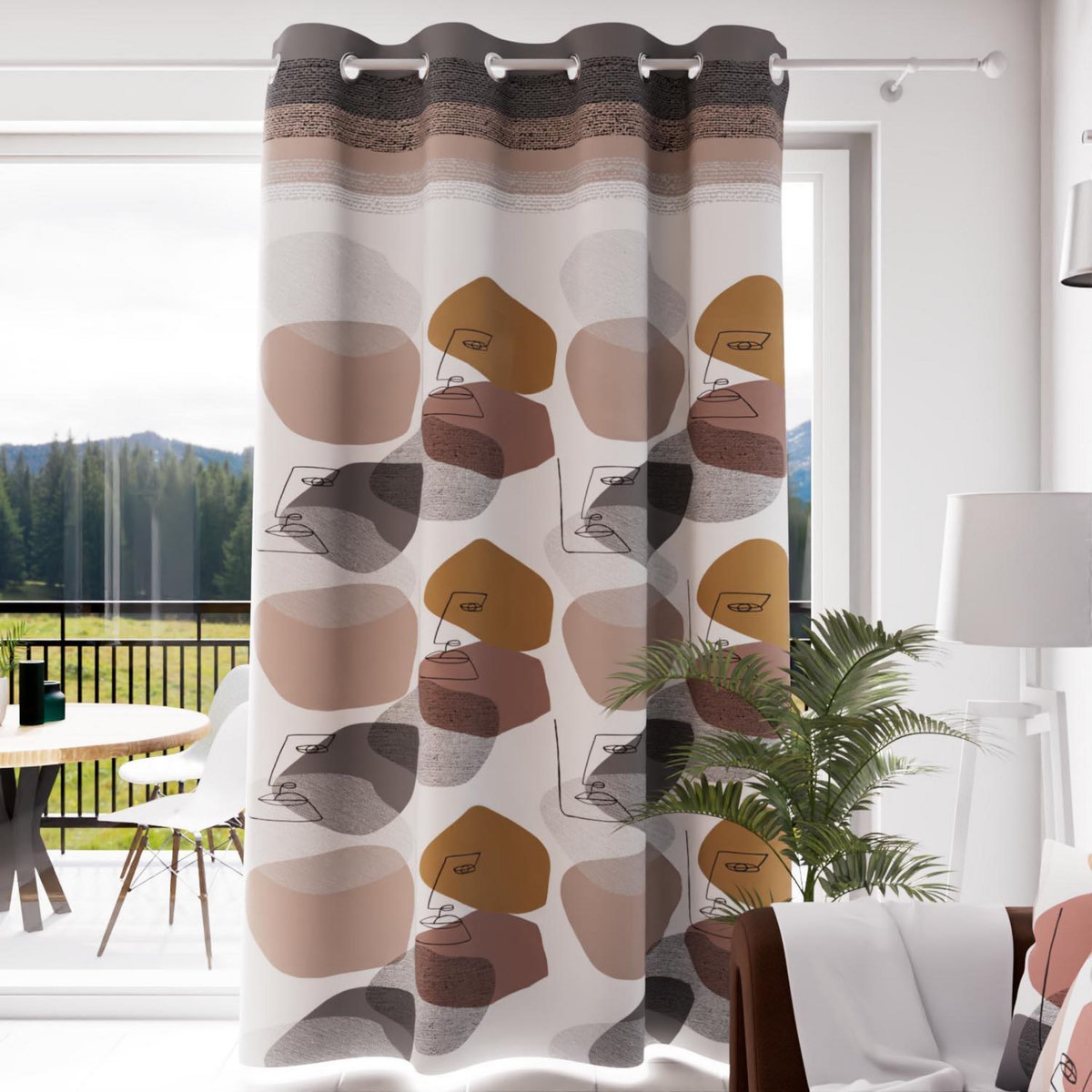 SOLEIL D'OCRE Rideau à oeillets 135x250 MODERN, par Soleil d'Ocre