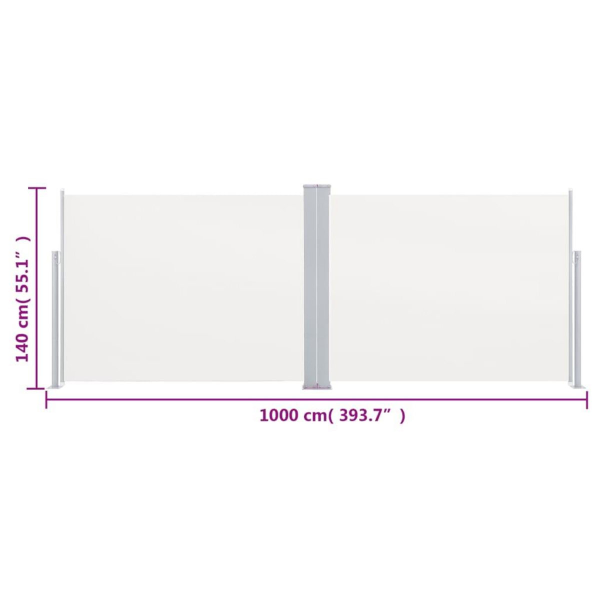 VIDAXL Auvent lateral retractable Creme 140 x 1000 cm
