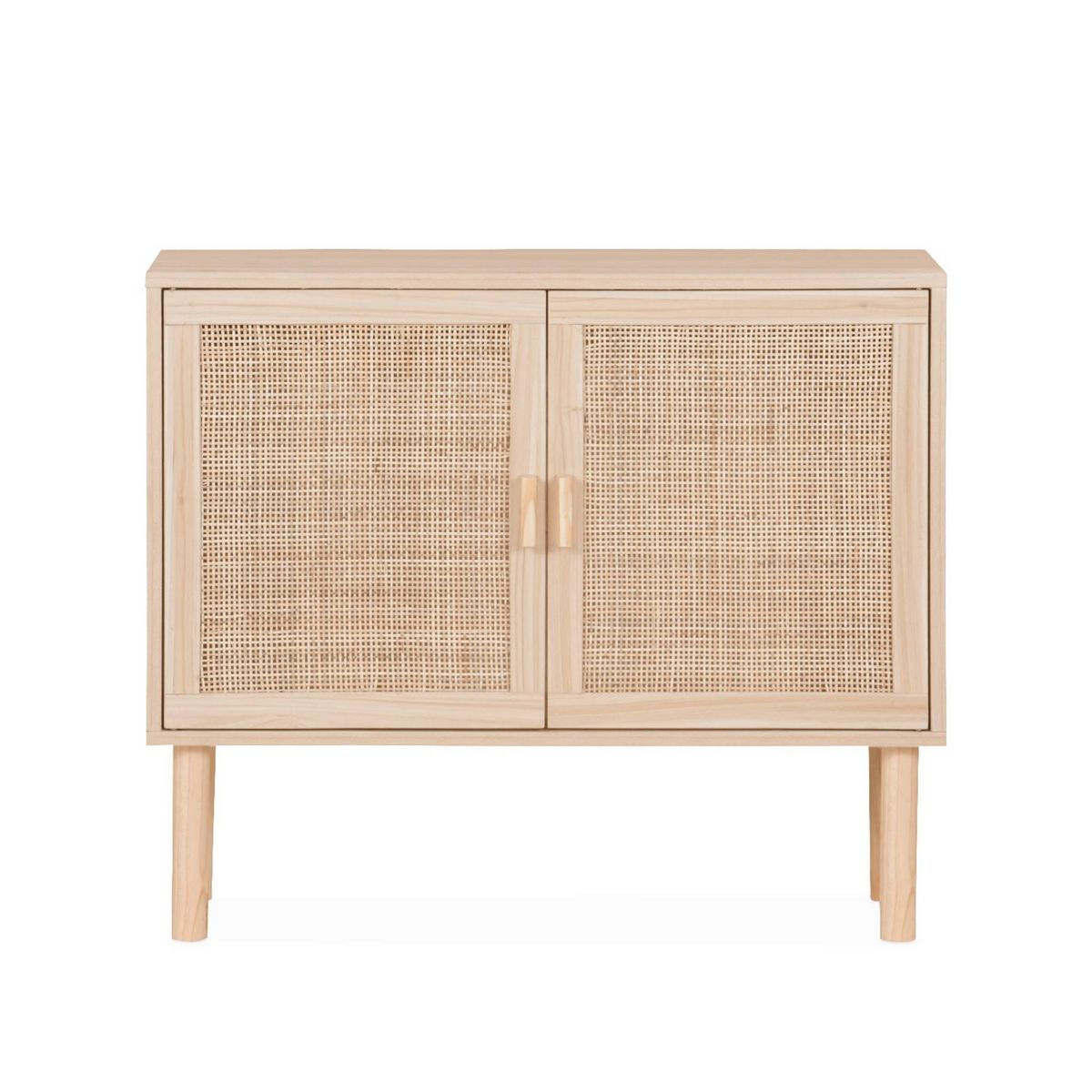 SWEEEK Buffet en décor bois et cannage - Camargue - 2 portes. buffet bas. 80x30x68cm