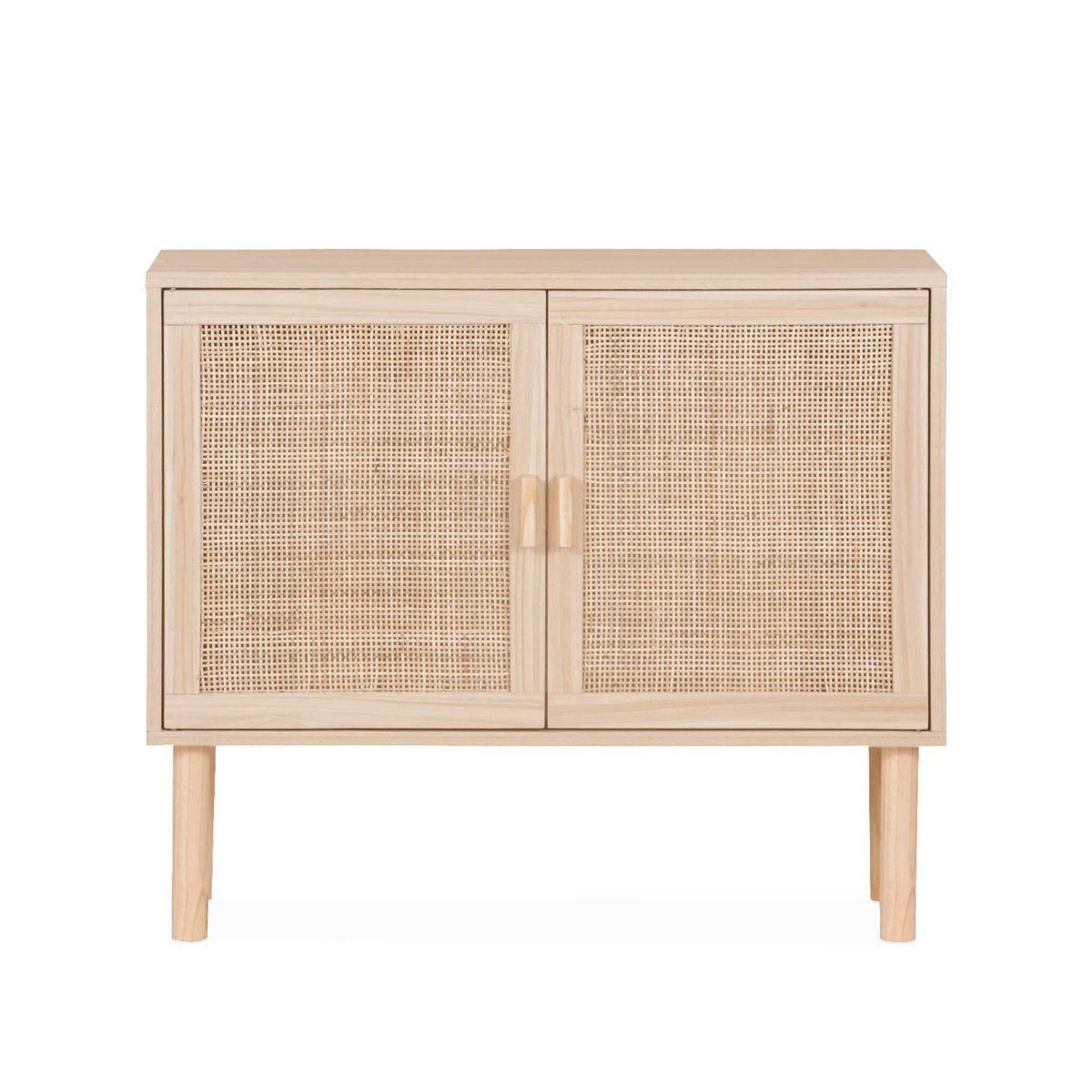 SWEEEK Buffet en décor bois et cannage - Camargue - 2 portes. buffet bas. 80x30x68cm