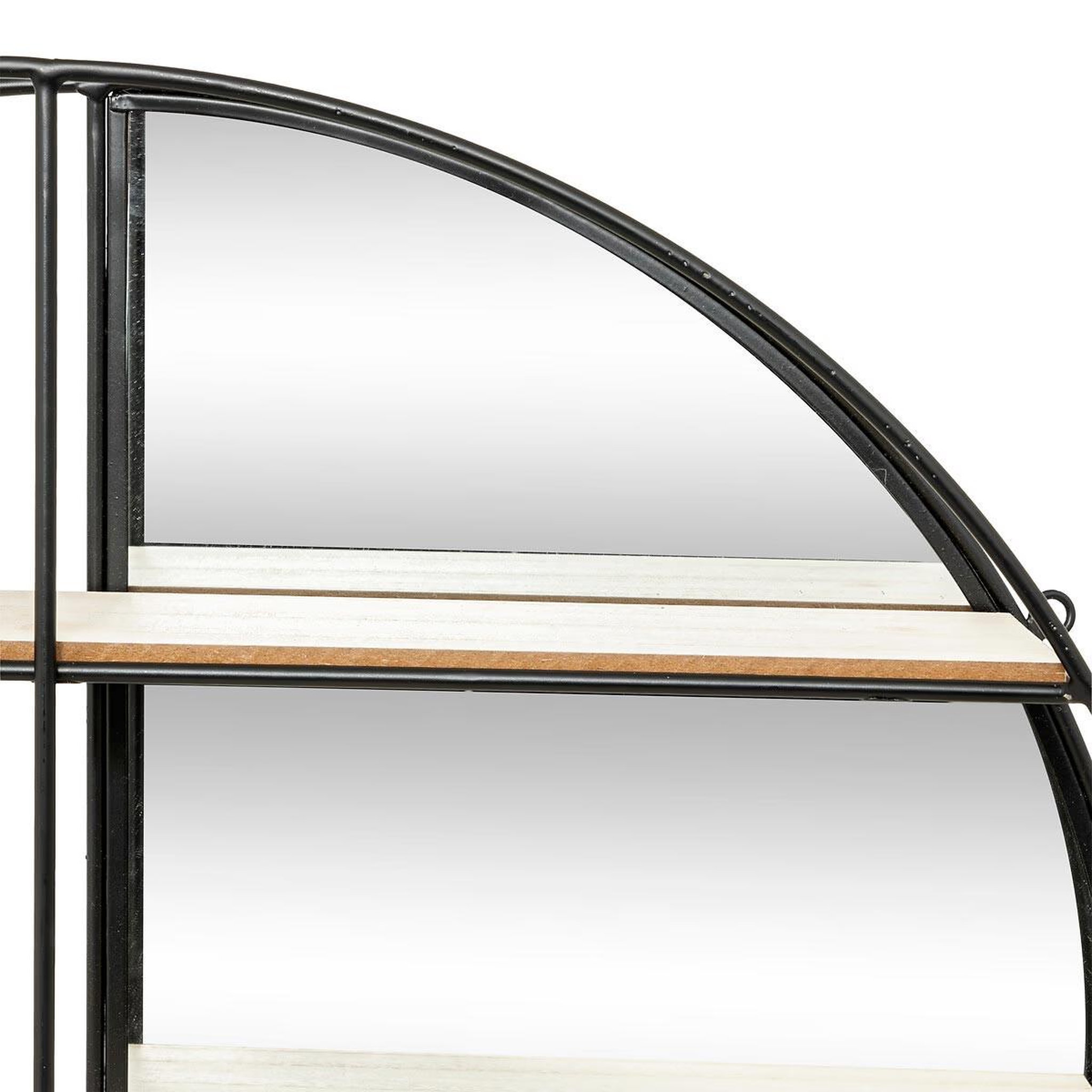Voir la diapositive 2 : ATMOSPHERA Étagère Murale Avec Miroir  Zina  56cm Noir