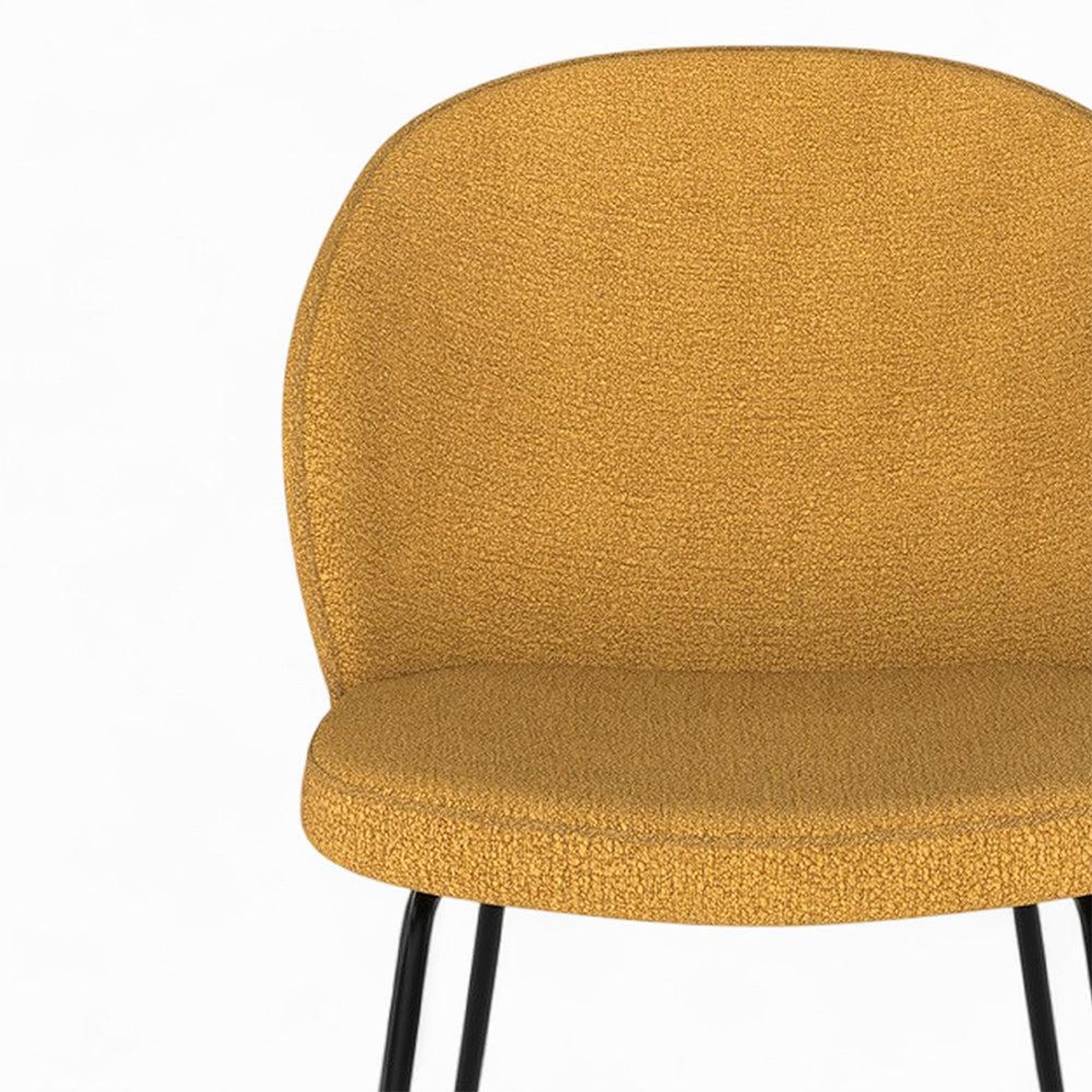 Voir la diapositive 5 : MAISON PAVANE Pack 4 chaises en tissu bouclé jaune et vert-groom