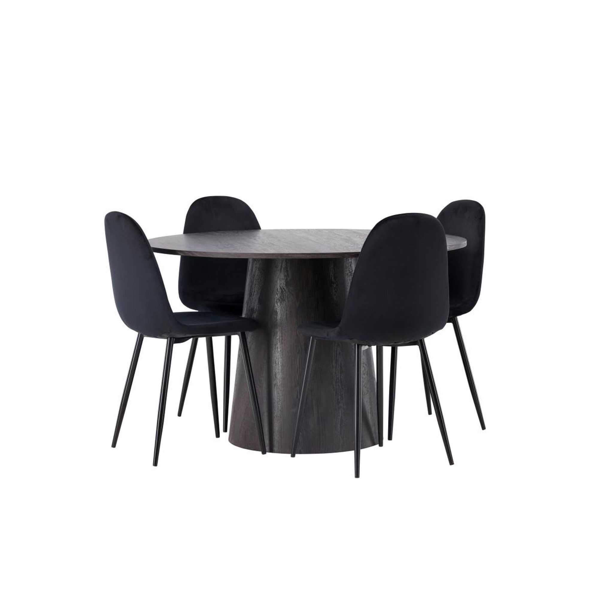 Voir la diapositive 3 : Paris Prix Ensemble table à manger & 4 chaises  lanzo & polar  120cm moka & noir