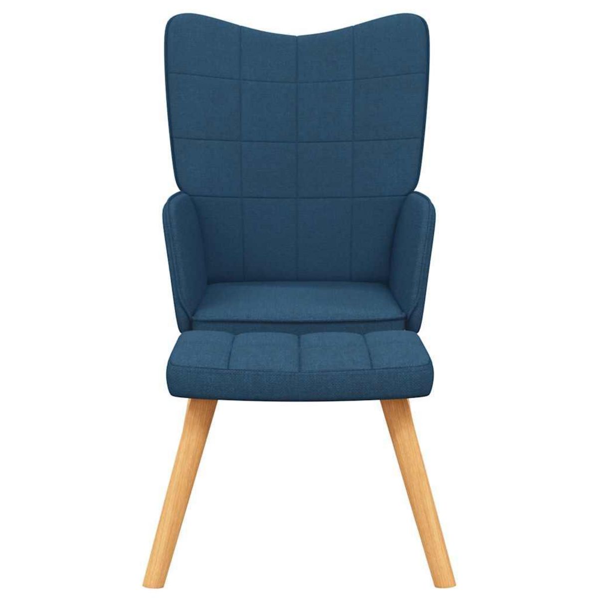 VIDAXL Chaise de relaxation avec tabouret Bleu Tissu