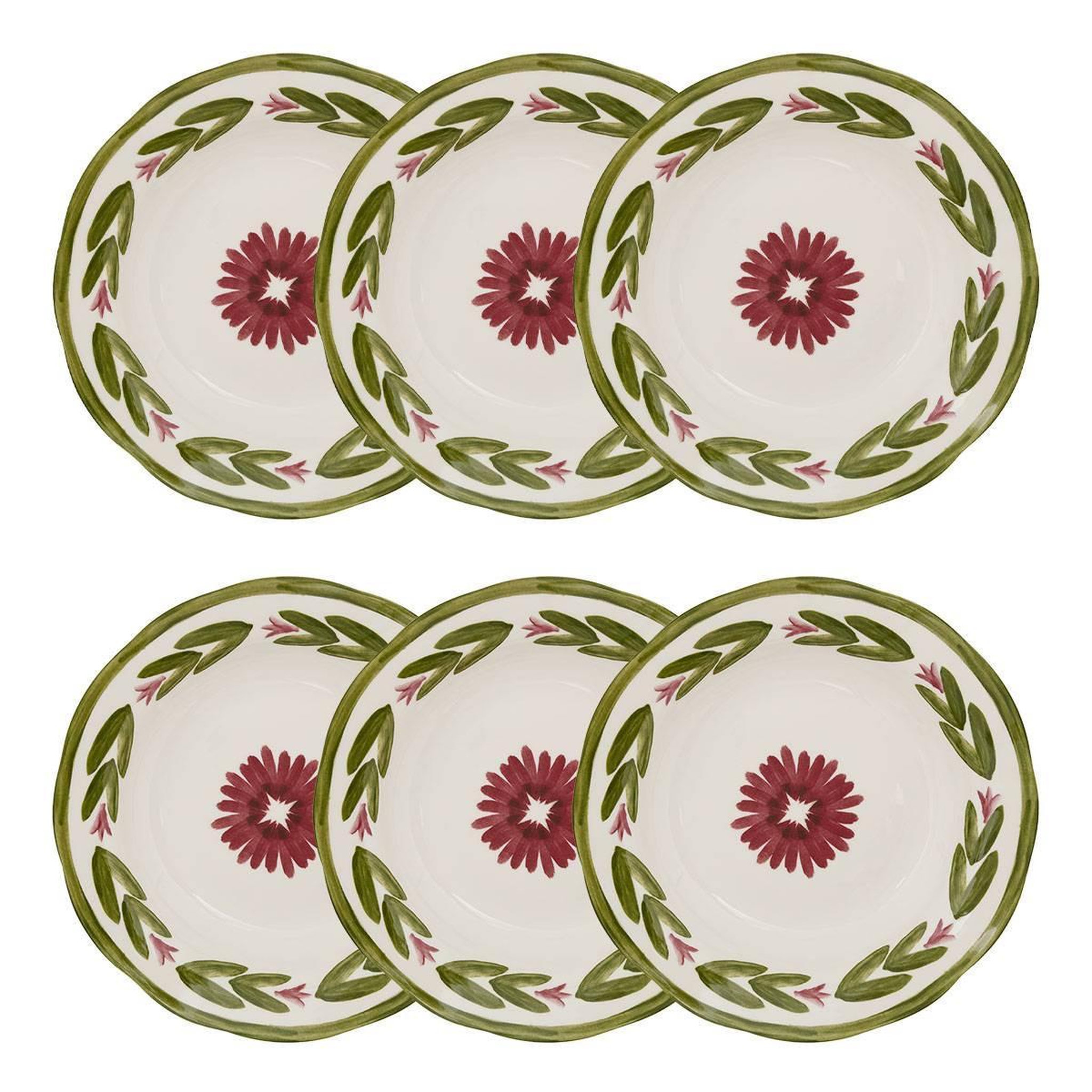 SECRET DE GOURMET Lot de 6 assiettes creuses  mona  22cm vert