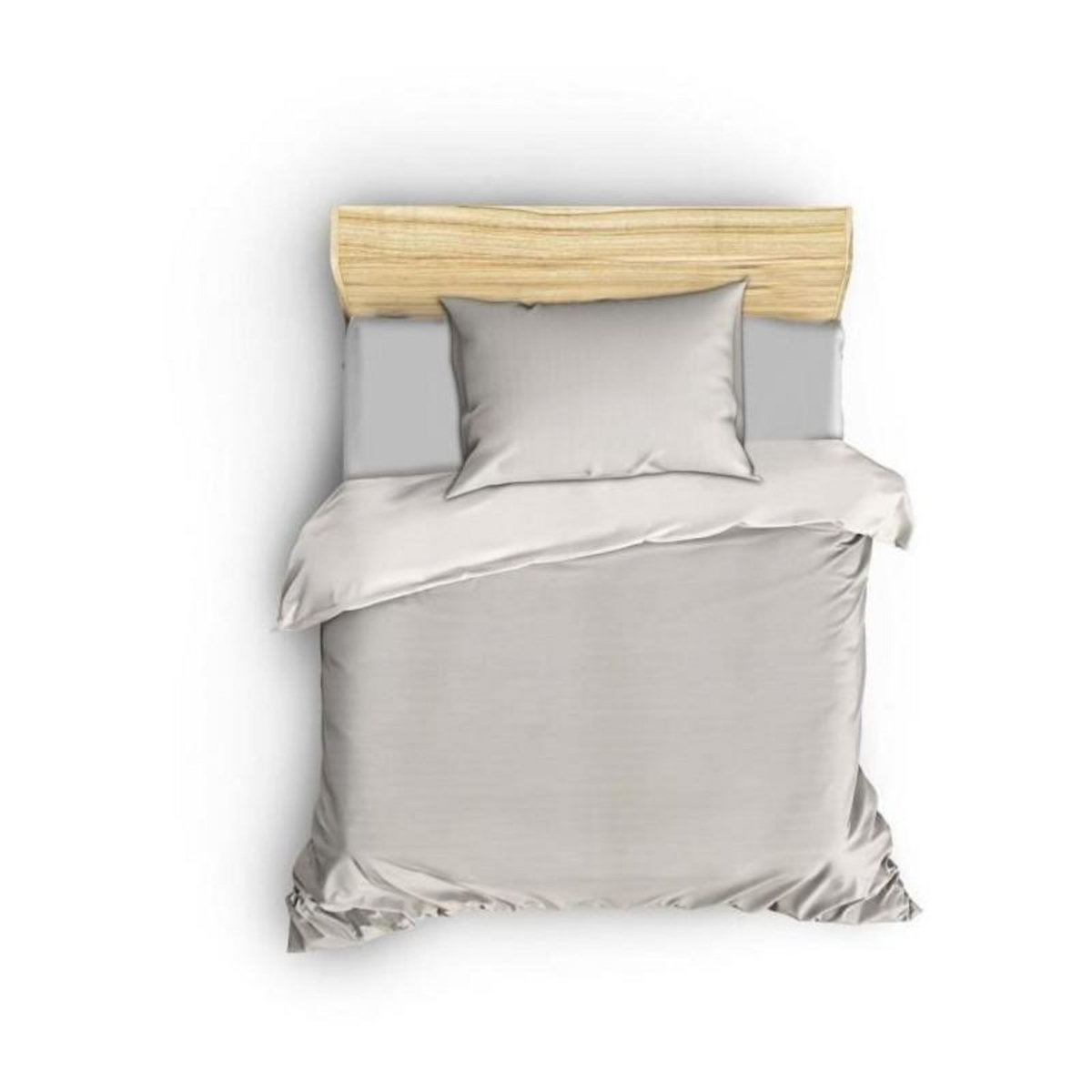 GENERIQUE Parure de lit - 1 housse de couette 220 x 240 cm + 2 taies d'oreiller 60 x 60 cm - 80% coton, 20% polyester - Creme