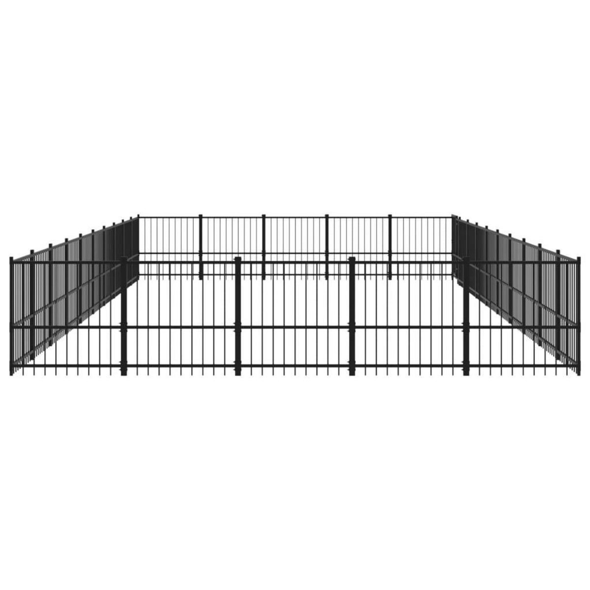 VIDAXL Chenil d'exterieur pour chiens Acier 47,05 m²