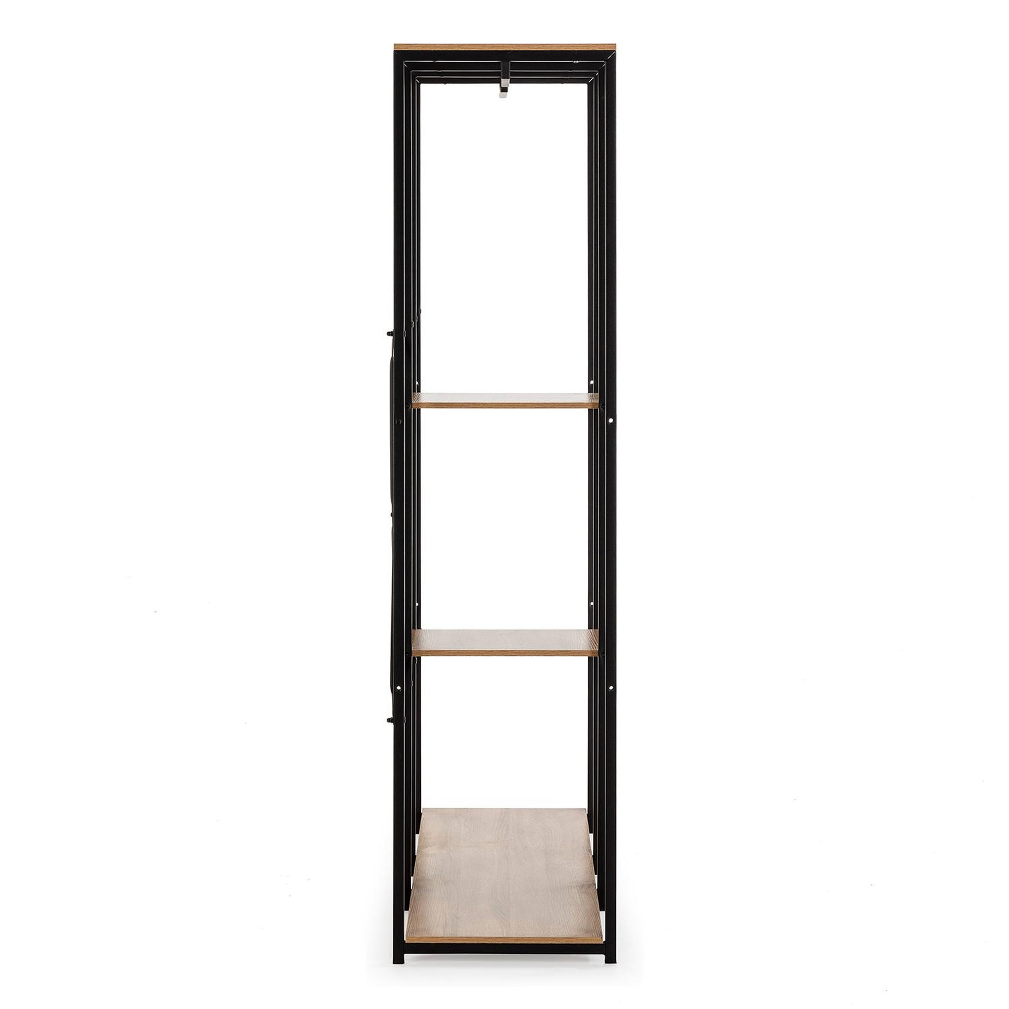 Voir la diapositive 4 : VS VENTA-STOCK Portemanteau Jana 3 étagères 2 barres, couleur chêne/noir