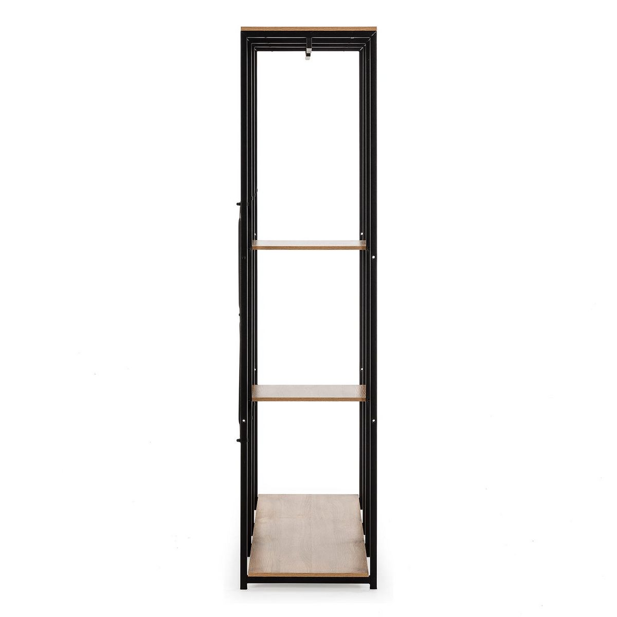 VS VENTA-STOCK Portemanteau Jana 3 étagères 2 barres, couleur chêne/noir