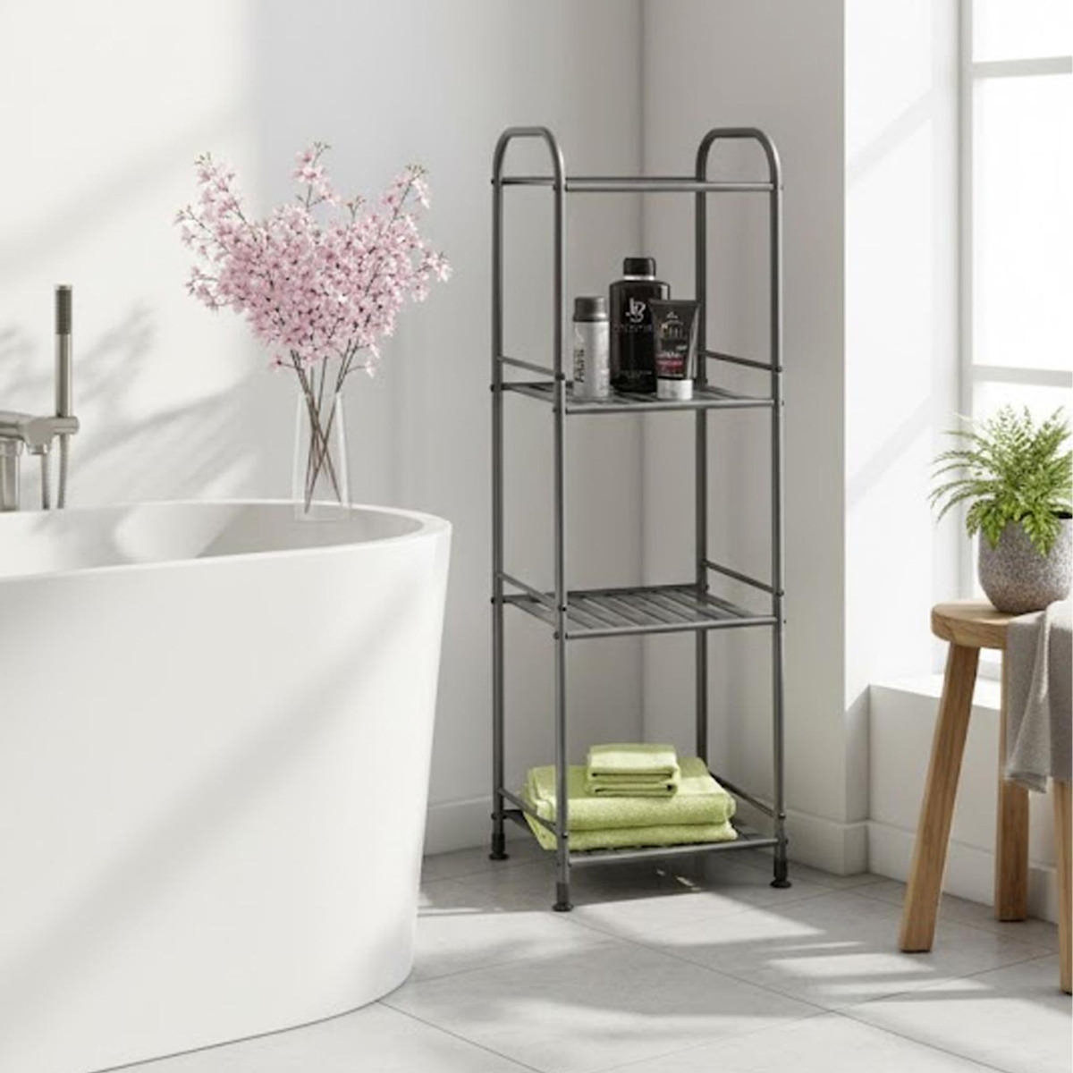 Paris Prix Étagère Design 4 Niveaux  Bonnie  108cm Anthracite