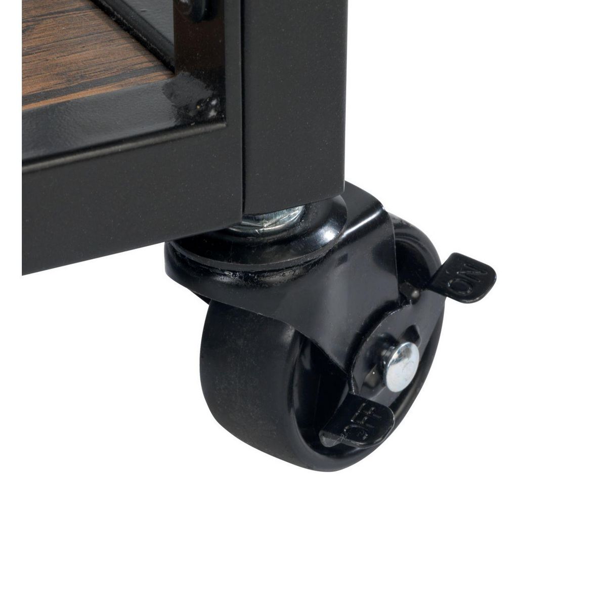 Wenko Desserte de cuisine à roulettes en métal et MDF - Noir et Marron