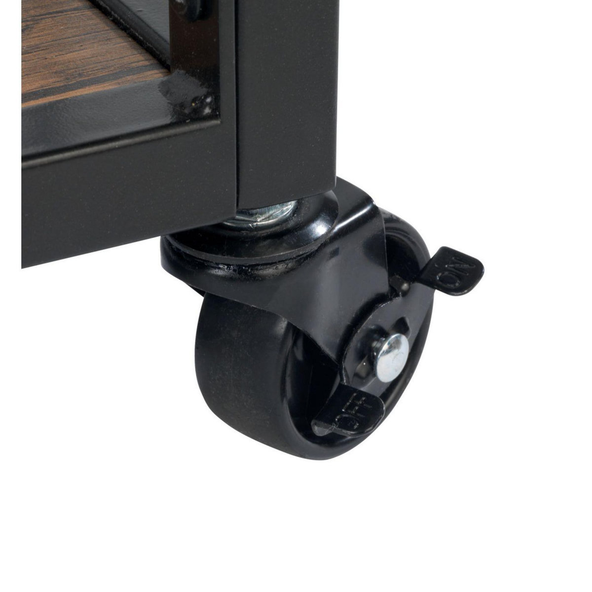 Wenko Desserte de cuisine à roulettes en métal et MDF - Noir et Marron