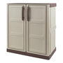 Voir la diapositive 1 : INTEC Armoire de Rangement Garage Atelier - Armoire basse beige 2 portes 1 étagère Réglable Polypropylène 70 x 39 x 85.5cm INTEC