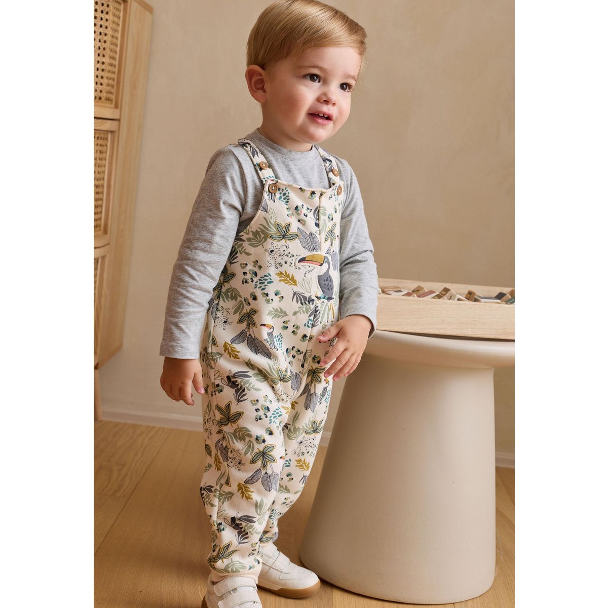 Petit Béguin Ensemble salopette bébé en molleton et t-shirt Boavista