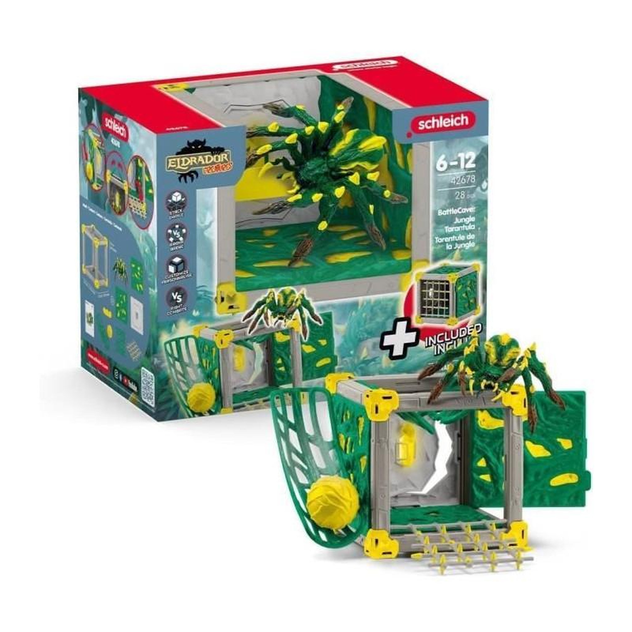 Schleich BattleCave Tarentule de la Jungle, Extension de l'arene, SCHLEICH 42678 Eldrador Creatures, des 7 ans
