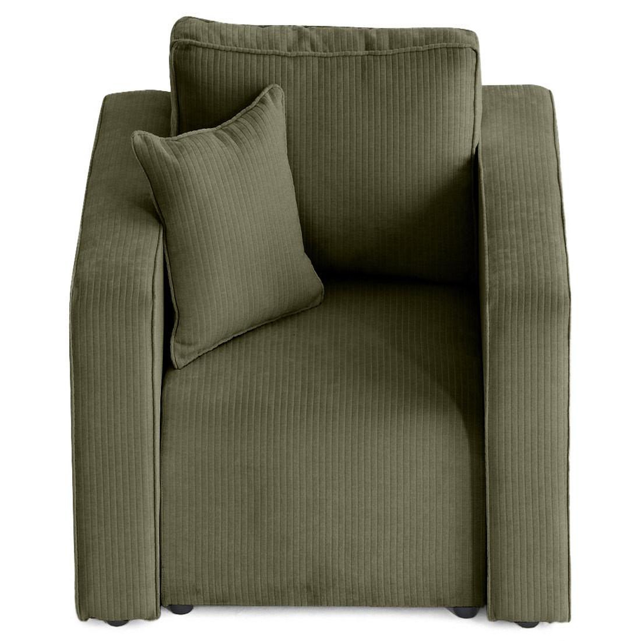 Voir la diapositive 6 : BEST MOBILIER Topaze - fauteuil en velours côtelé plat