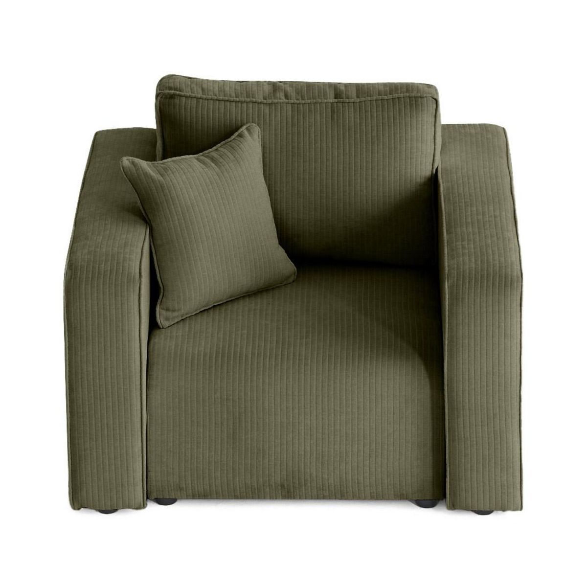 BEST MOBILIER Topaze - fauteuil en velours côtelé plat