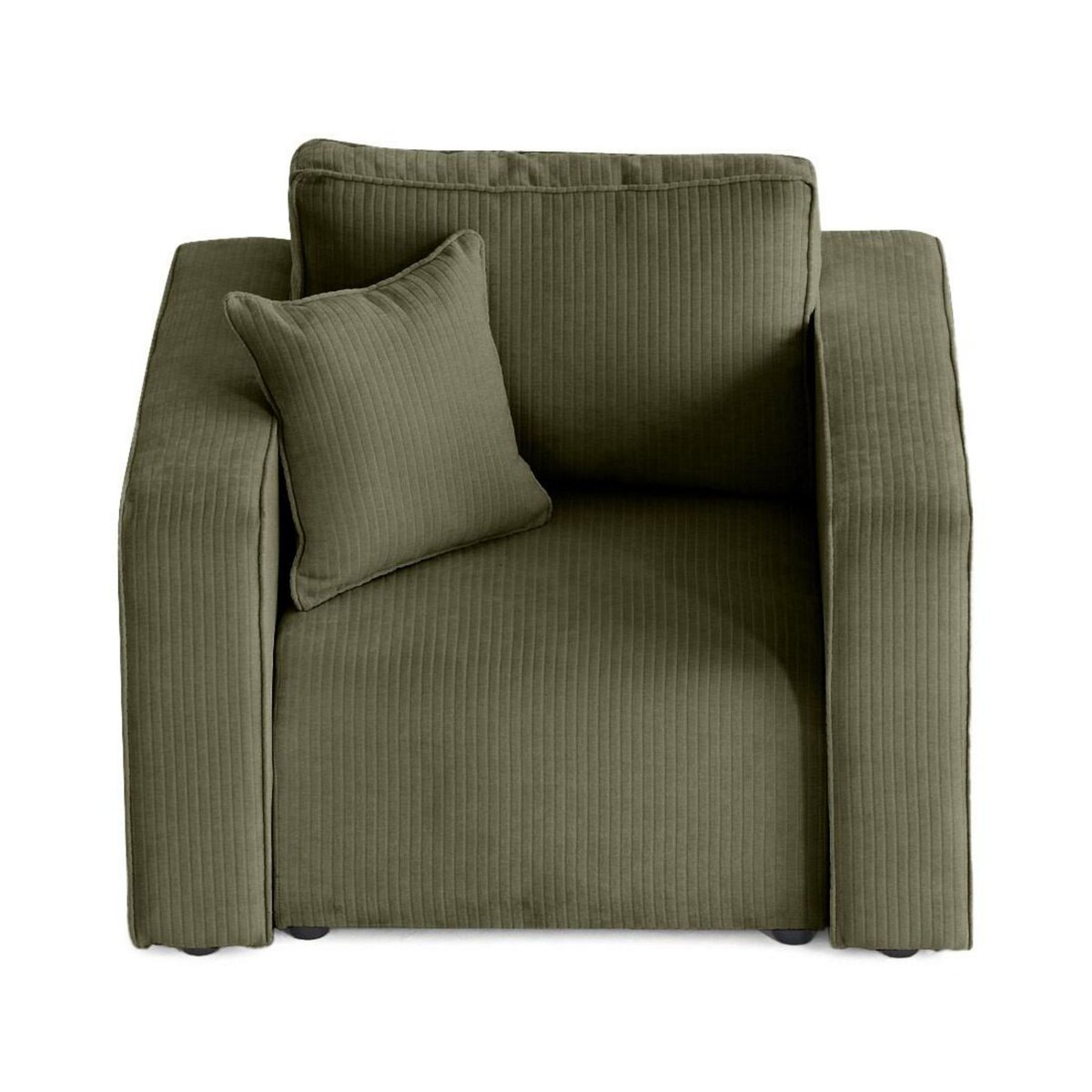 BEST MOBILIER Topaze - fauteuil en velours côtelé plat