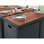 Voir la diapositive 6 : BEST MOBILIER Cuba - salon de jardin encastrable 10 places - en résine tressée - noir avec coussins gris + housse de protection