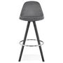 Voir la diapositive 2 : Paris Prix Tabouret de Bar Velours & Bois  Vinea  87cm Gris