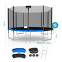 Voir la diapositive 1 : PLAY4FUN Trampoline de Jardin Deluxe 14FT ø427cm Réversible Bleu / Noir - Pack trampo Extérieur avec Echelle, Filet de sécurité